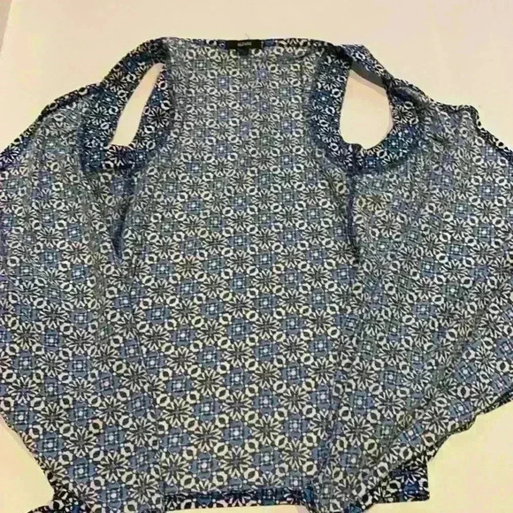 Alfani wrap tie sleeveless top blue pattern med - Picture 8 of 11